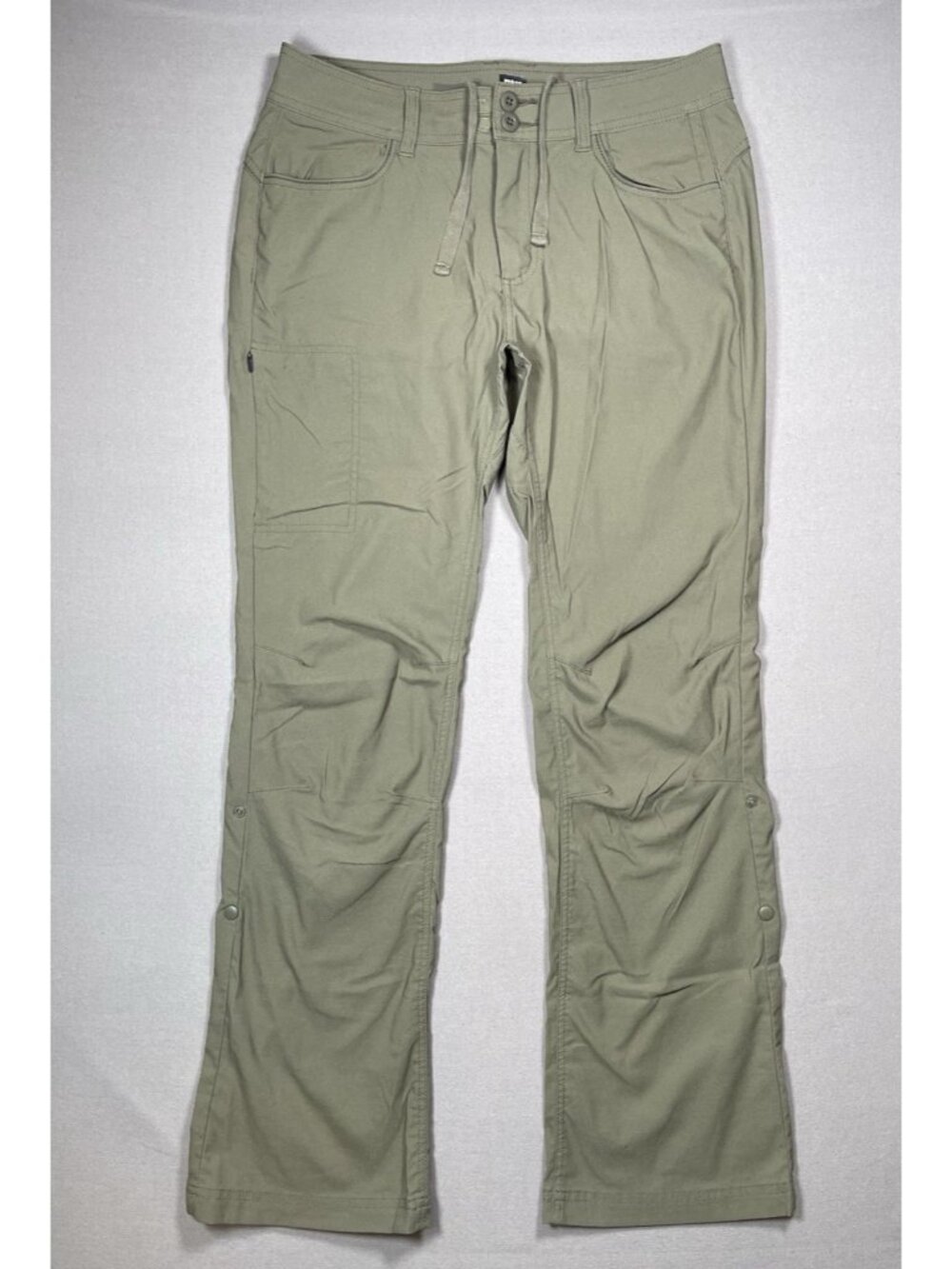 Prana Halle II Outdoor ReZion Roll Up Snap Green Bootcut Pants - Women 8(?) X 31